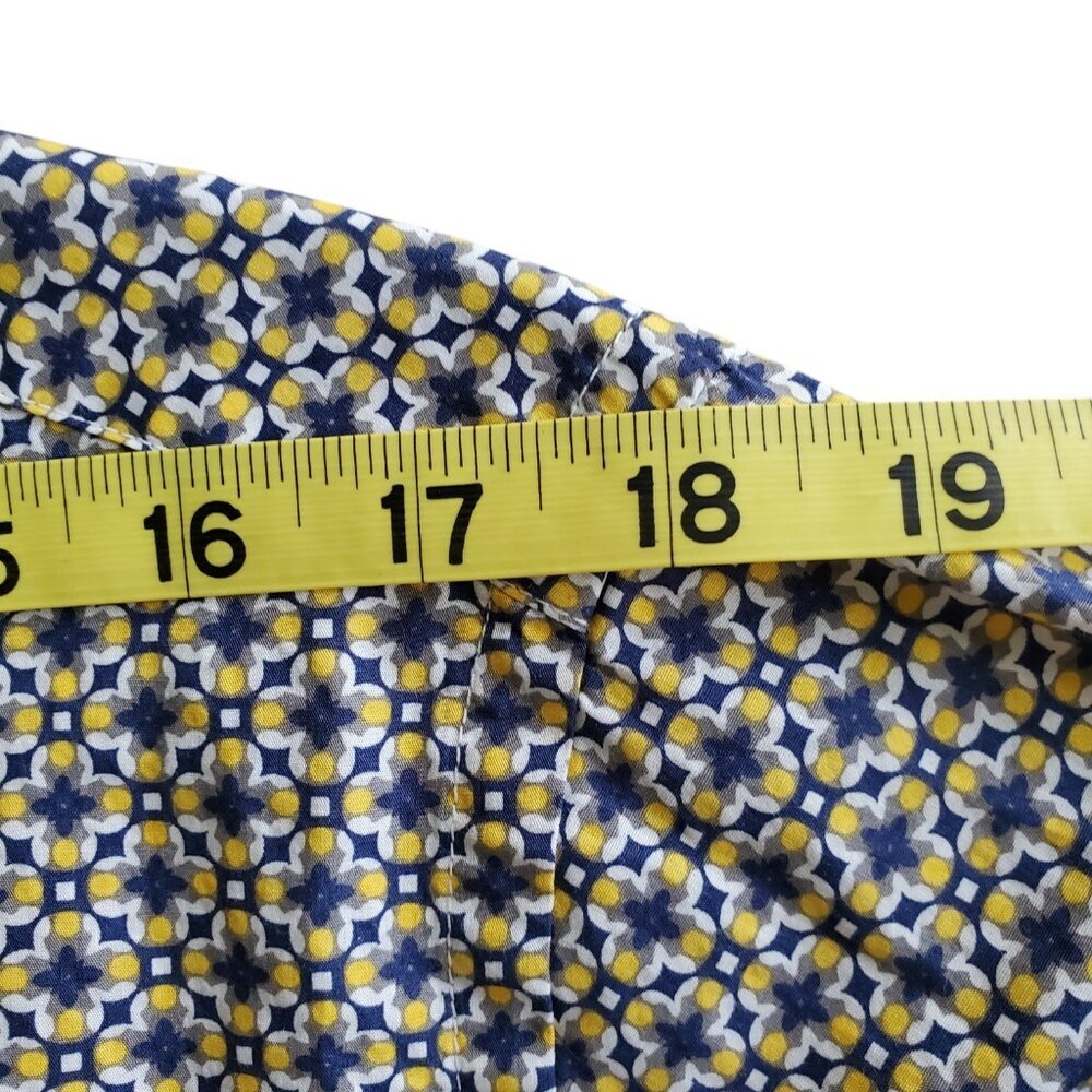Psycho Bunny 100% Pima Cotton Geometric Printed Long Sleeve Button Down Shirt M - Picture 11 of 13